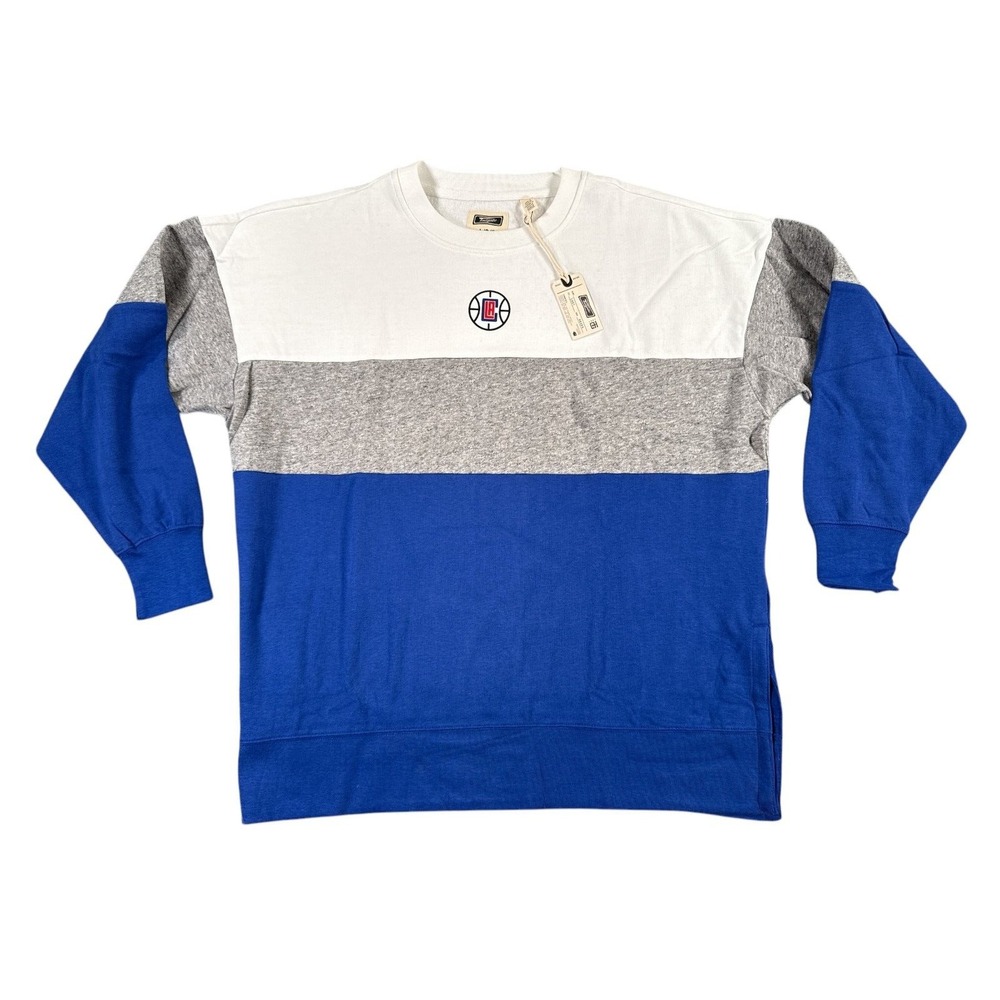 Tailgating LA Clippers Sweatshirt Mens Large White Colorblock Crewneck NBA Logo